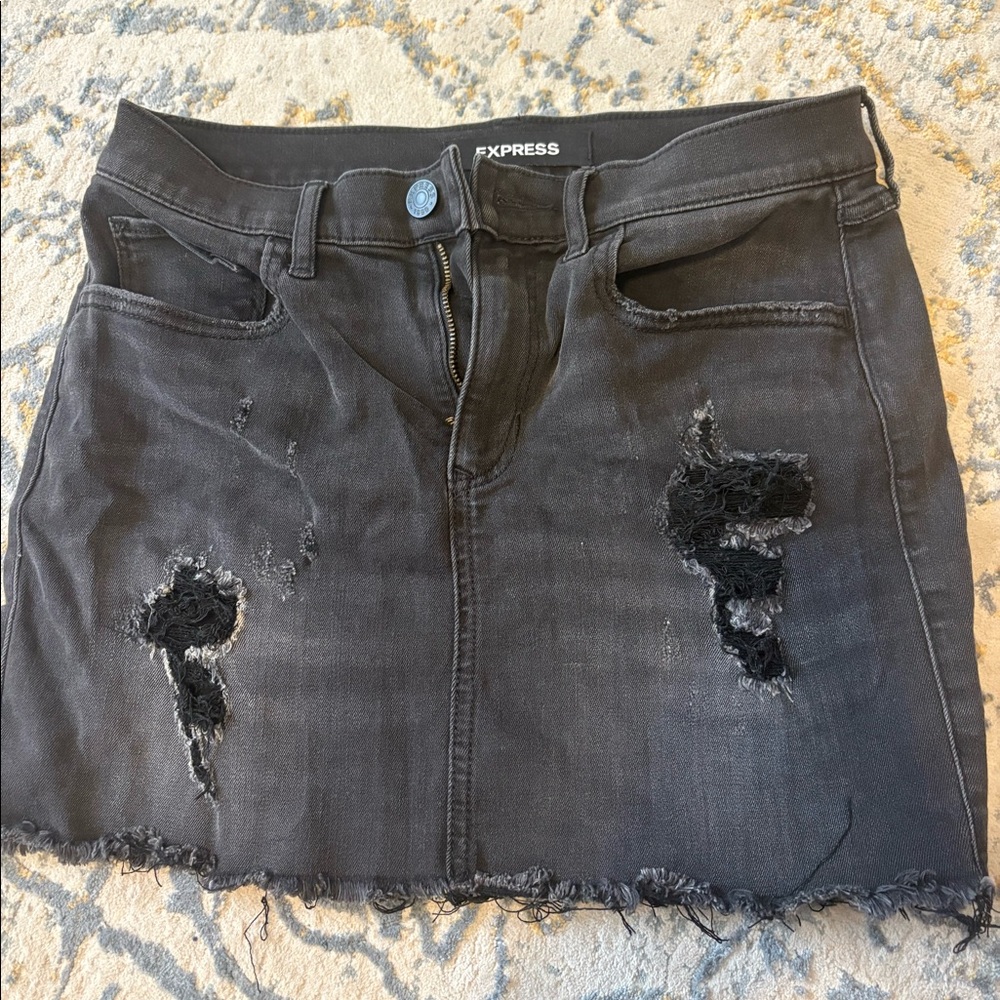 Express Black Denim Skirt